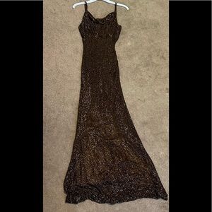 Bronze beaded gown